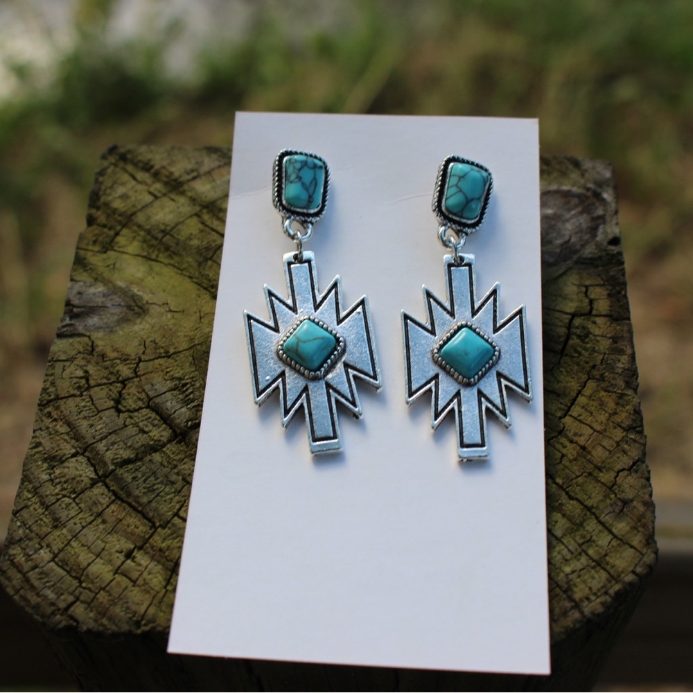 Turquoise Aztec Earrings